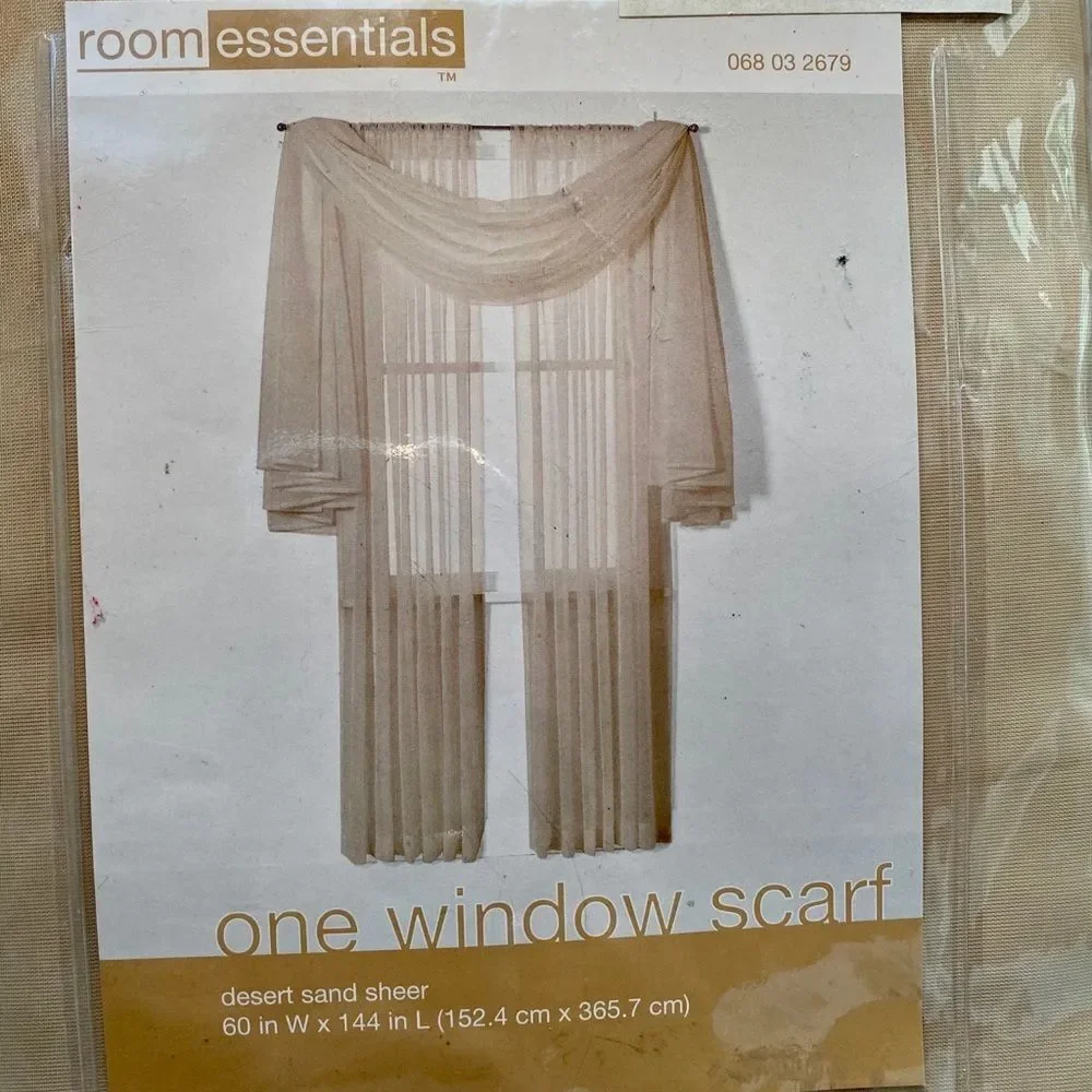 One Window Scarf *Desert Sand* Sheer NEW 60x144”